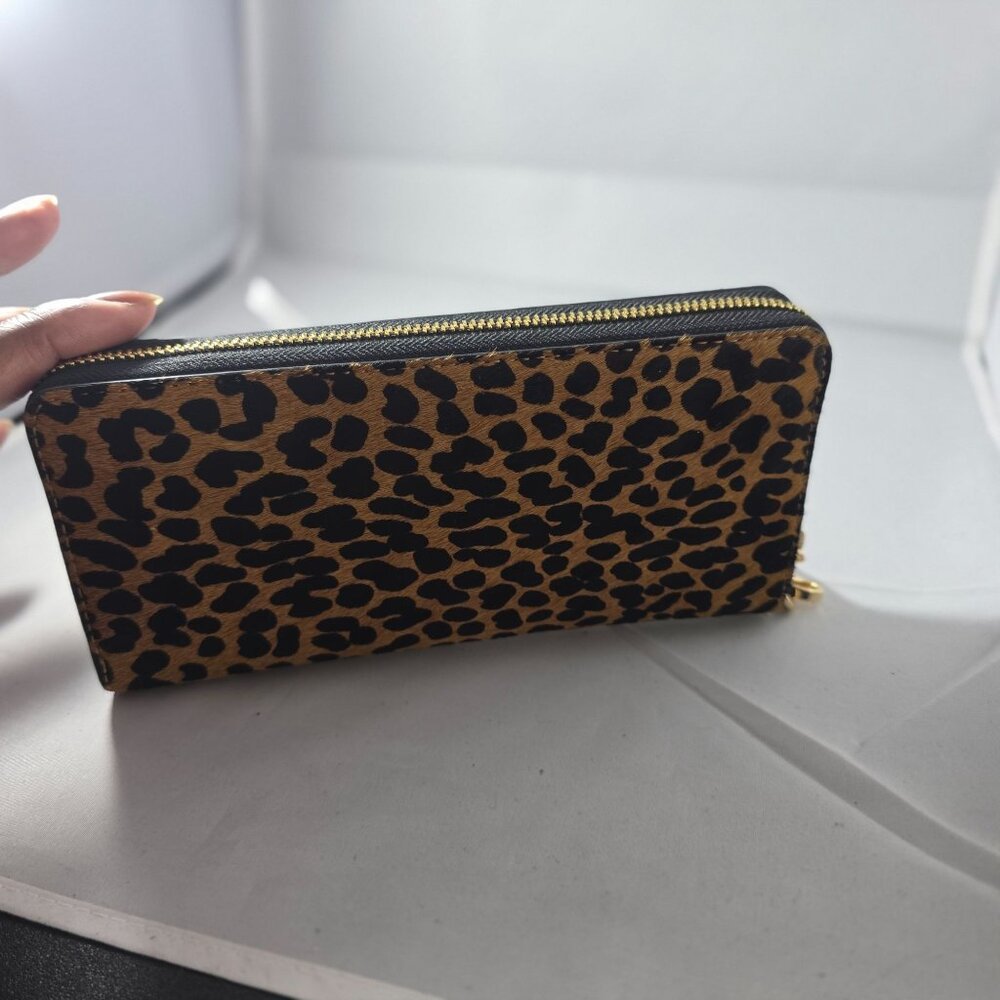 Michael Kors Jet Set Travel LG TRVL Continental Leather Wallet Leopard Print - Picture 9 of 10